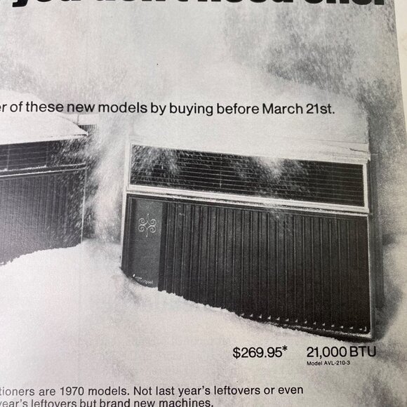 1970 Whirlpool Air Conditioner Full Page Vintage Print Unit in Snow u - Picture 5 of 7